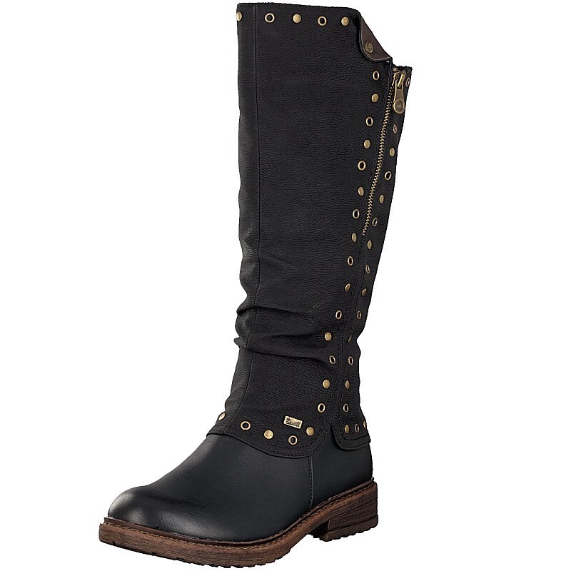 Botas Rieker 94752-00 Para Mulher - Pretas